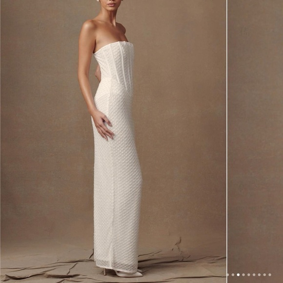 GEMMA Meshki Size Small White Embellished Dress - Picture 3 of 8